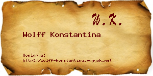 Wolff Konstantina névjegykártya